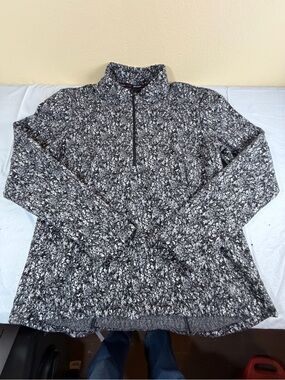 Spyder Gray Black Marled Quarter-Zip Pullover